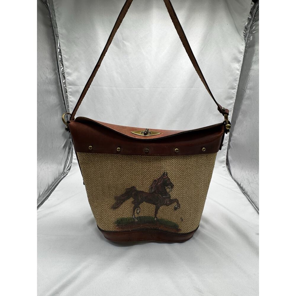 VINTAGE A.E. Phelps New York Leather Purse Walking Horse Preppy Hand Made Boho - Picture 2 of 16
